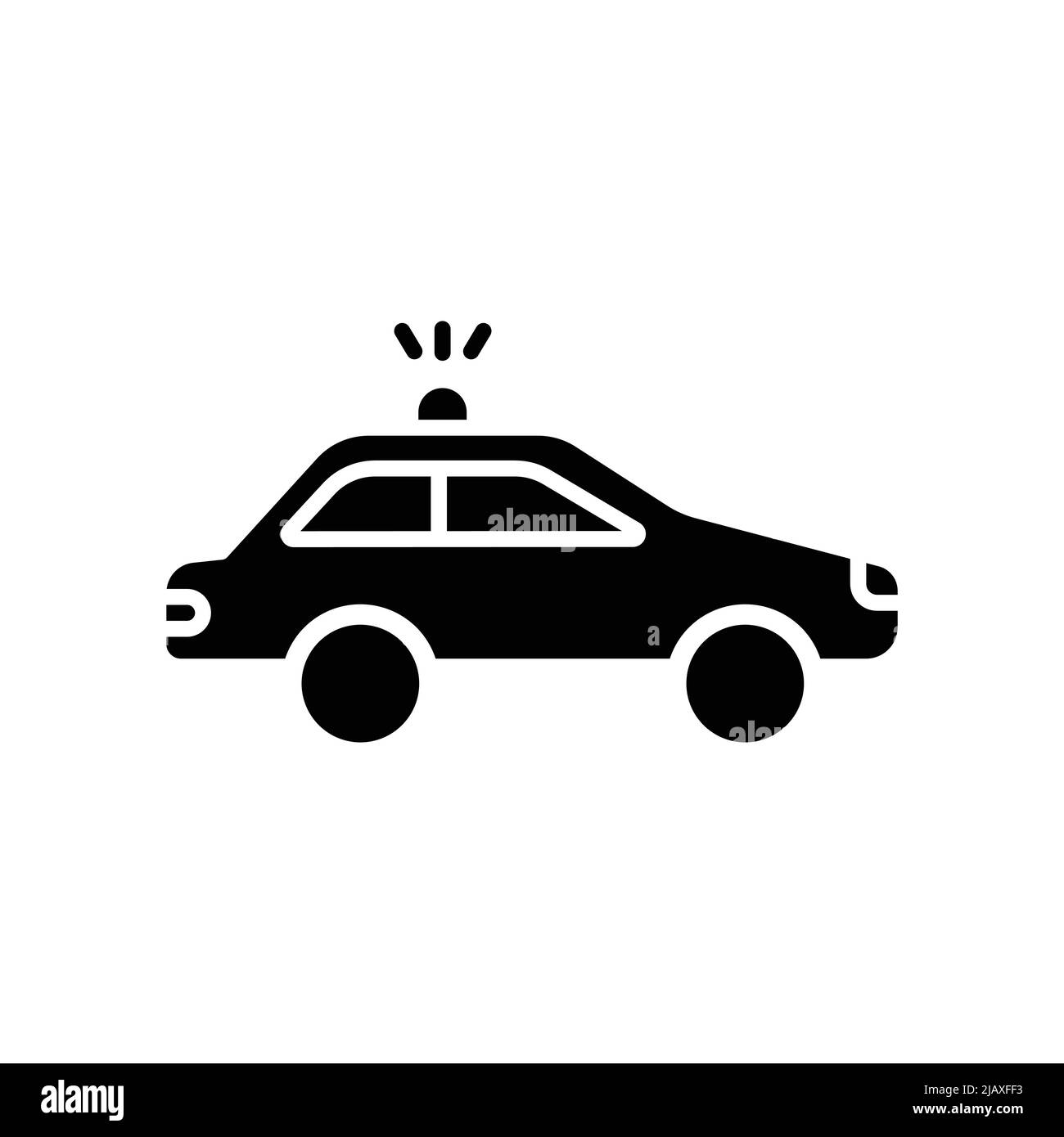 Vecteur icône voiture de police. Transport, transport terrestre. Style d'icône solide, glyphe. Illustration de conception simple modifiable Illustration de Vecteur