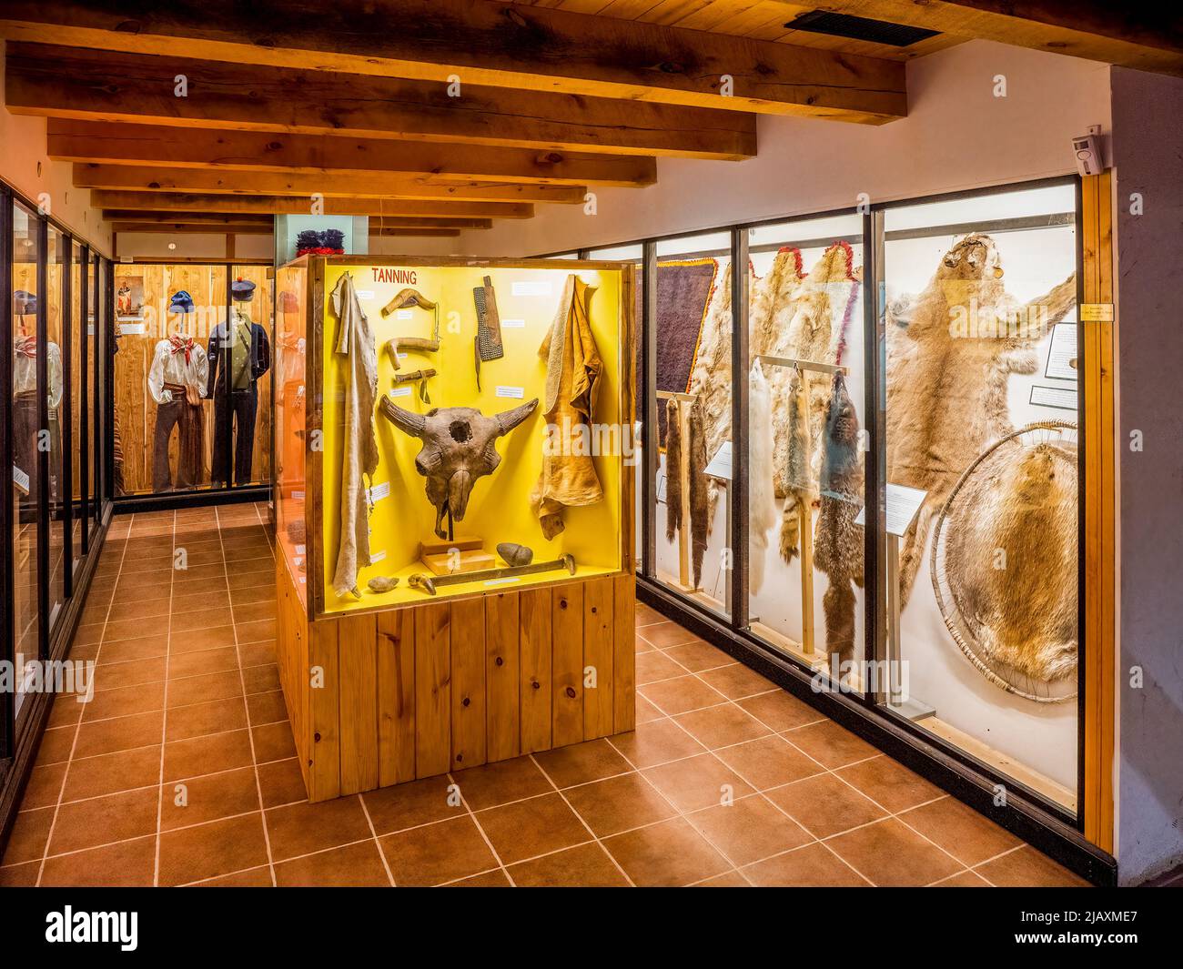 Expositions d'intérieur au Musée du commerce de la fourrure à Chadron, Nebraska, États-Unis Banque D'Images
