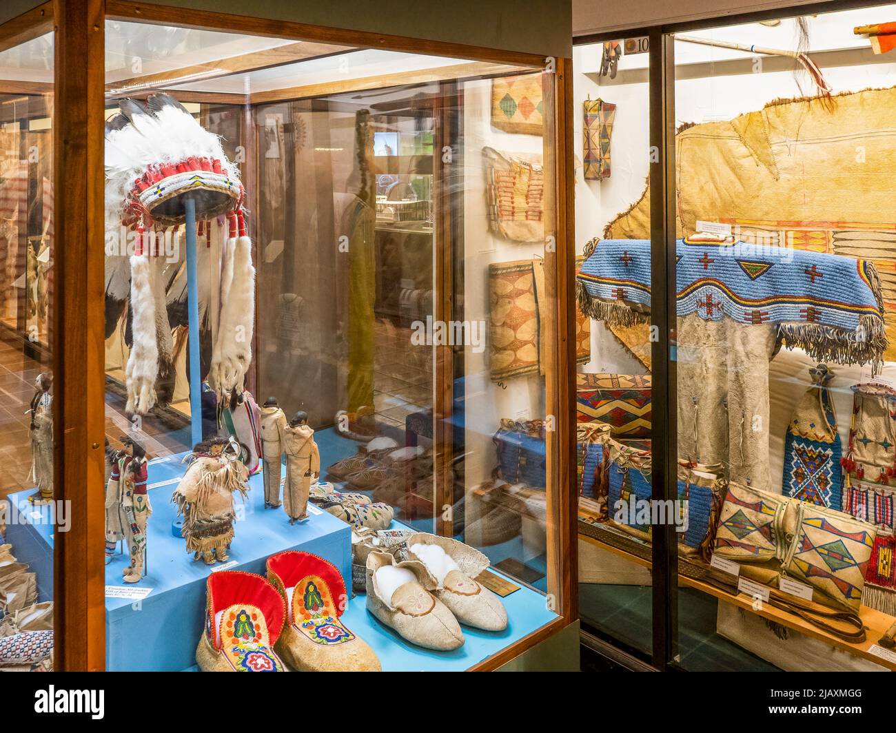 Expositions d'intérieur au Musée du commerce de la fourrure à Chadron, Nebraska, États-Unis Banque D'Images