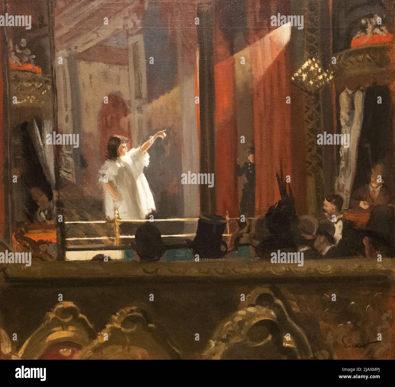 Peinture de Walter Sickert ; 'Little Dot Hetherington au Bedford Music Hall', 1888. Huile sur toile, peintures britanniques impressionnistes du XIXe siècle. Banque D'Images