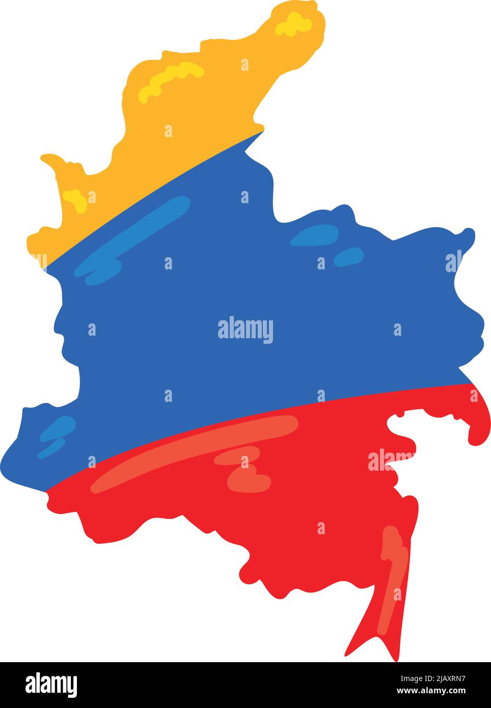 illustration d'une carte colombienne plate Illustration de Vecteur