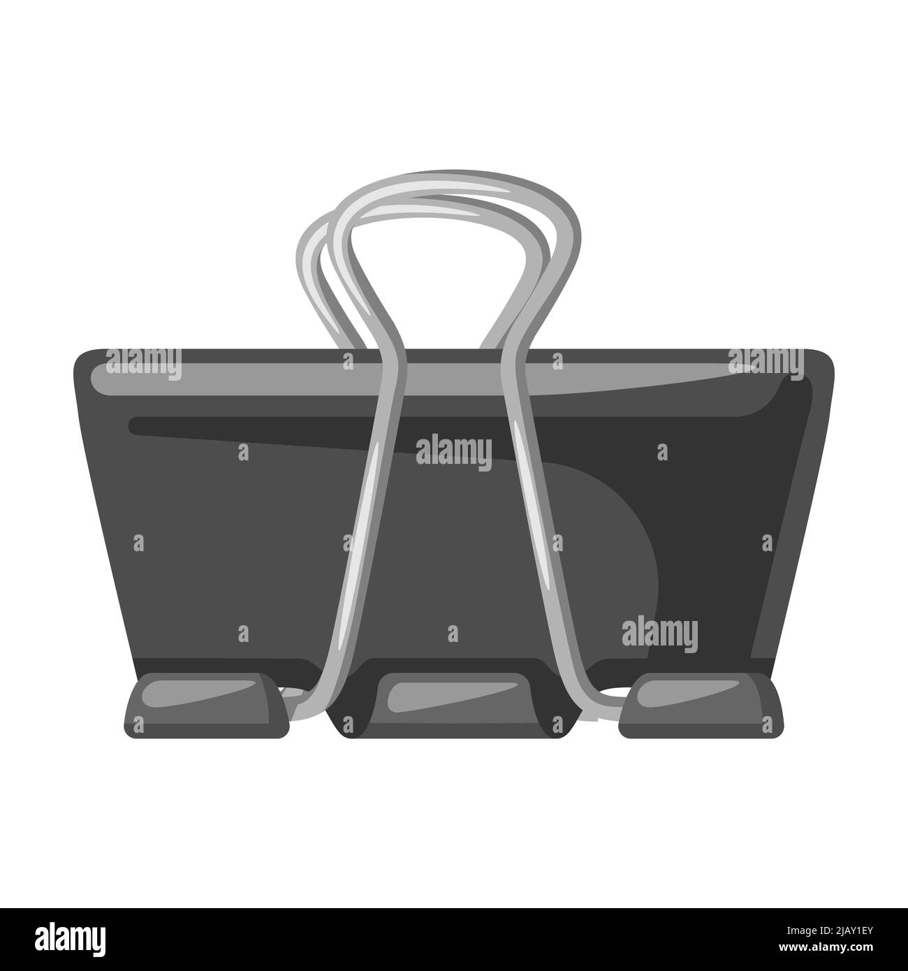 Illustration d'un trombone. Fournitures de bureau, accessoires pour l'école et le travail. Papeterie stylisée pour le design et le modèle. Illustration de Vecteur