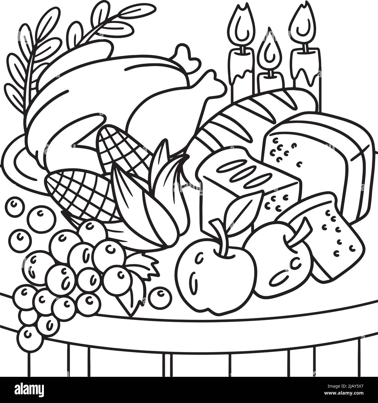 Page de coloriage de Thanksgiving pour enfants Illustration de Vecteur