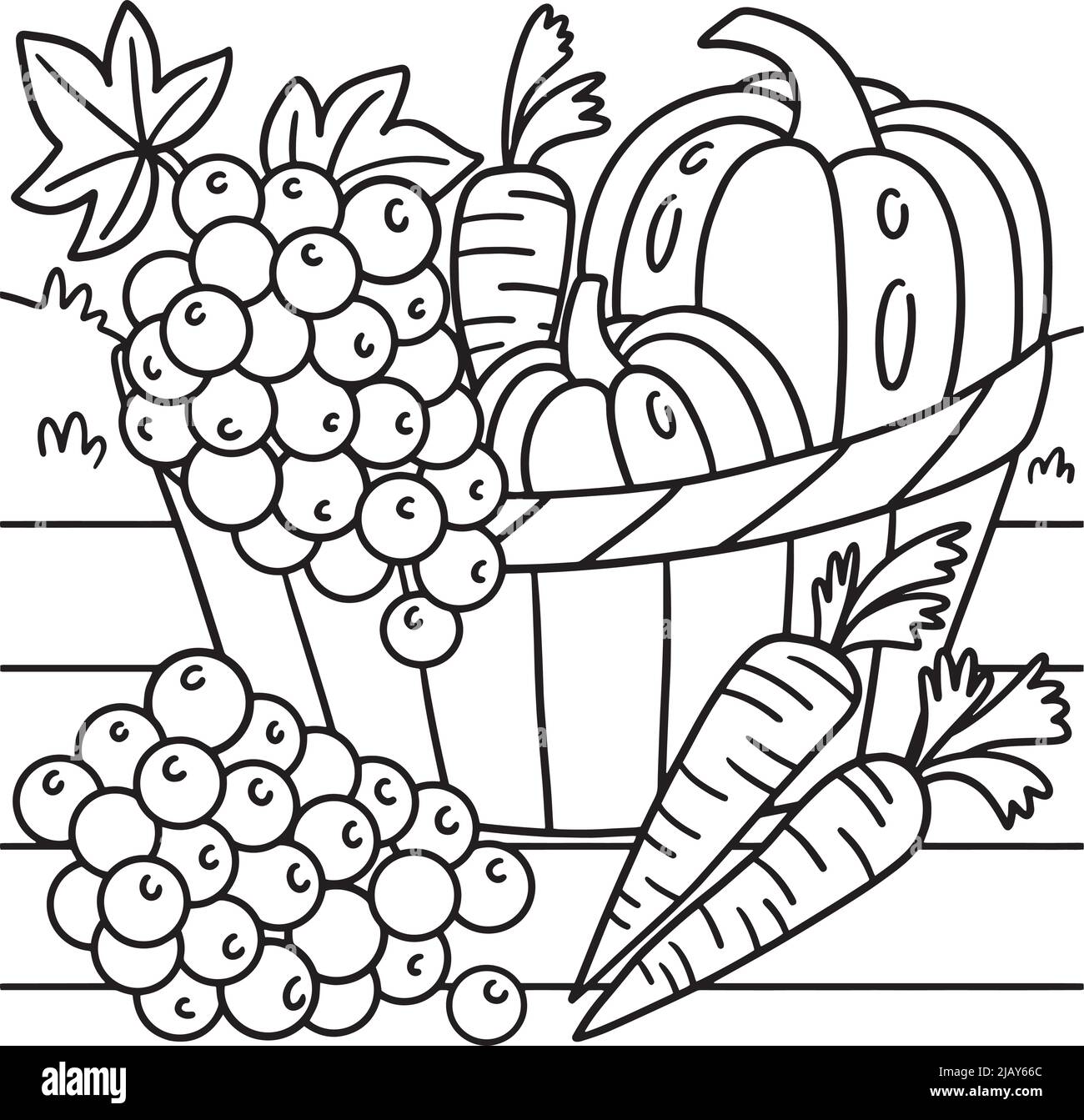 Thanksgiving fruits légumes coloration Illustration de Vecteur