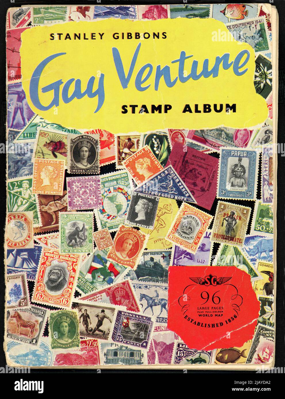 Album de timbres gay Venture, deuxième édition, vers 1960 Banque D'Images