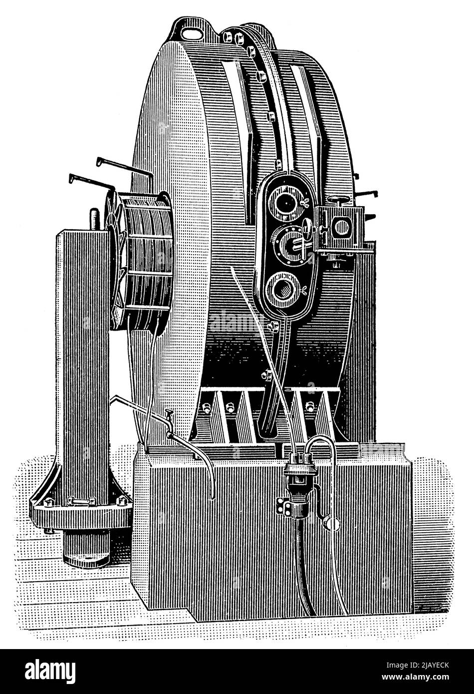 Four de préparation de l'oxyde d'azote de l'air (vue générale). Publication du livre 'Meyers Konversations-Lexikon', Volume 2, Leipzig, Allemagne, 1910 Banque D'Images