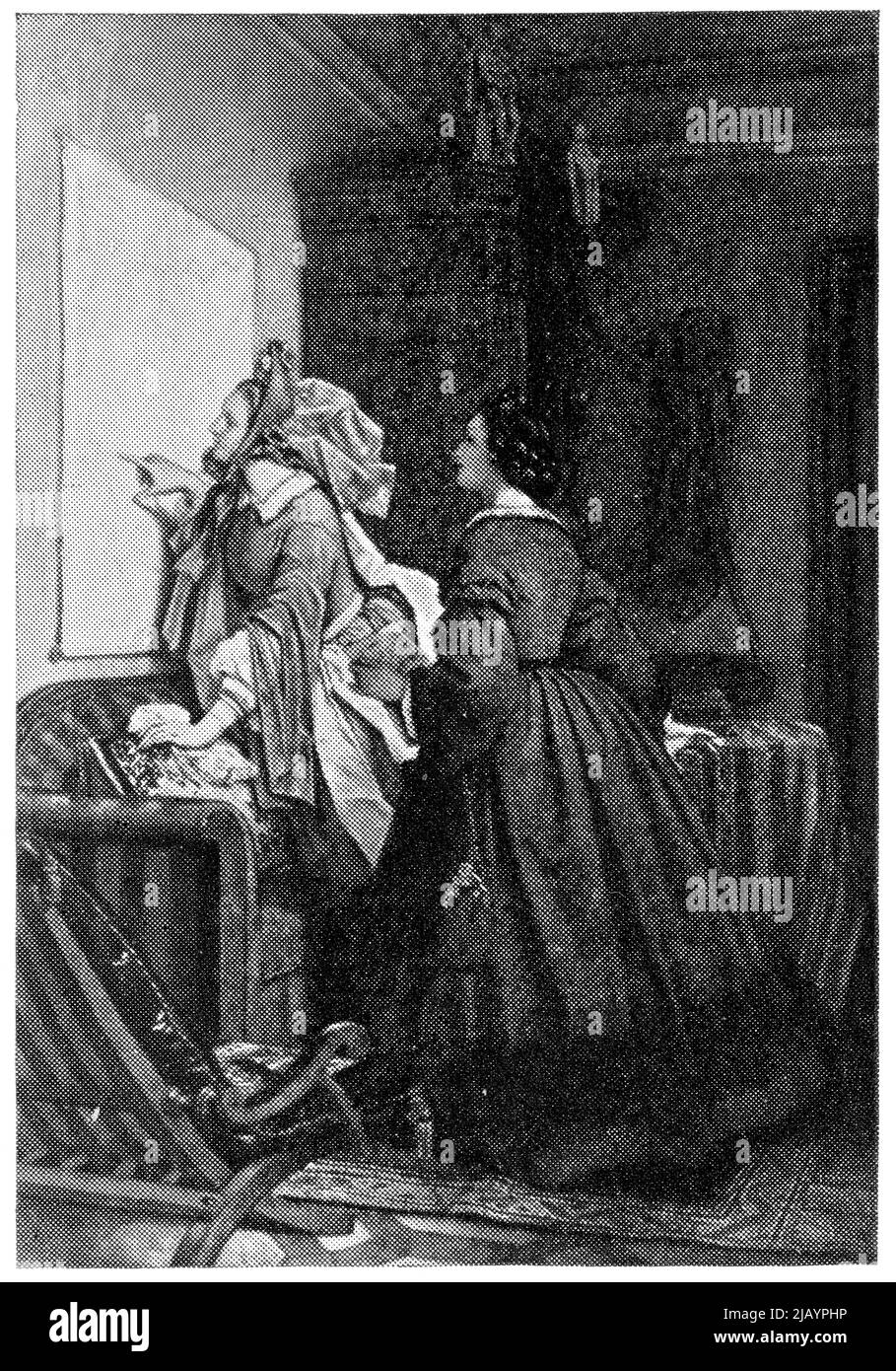 La visite d'un peintre autrichien Moritz von Schwind. Publication du livre 'Meyers Konversations-Lexikon', Volume 2, Leipzig, Allemagne, 1910 Banque D'Images
