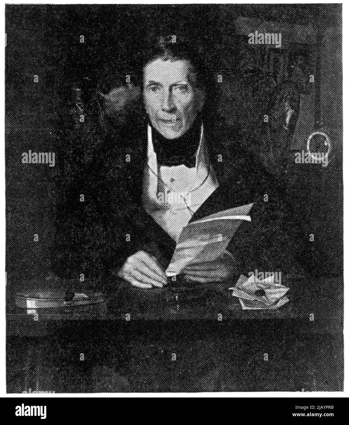 Portrait du prince Andreas Razumovsky par un peintre autrichien Ferdinand Georg Waldmueller. Publication du livre 'Meyers Konversations-Lexikon', Volume 2, Leipzig, Allemagne, 1910 Banque D'Images