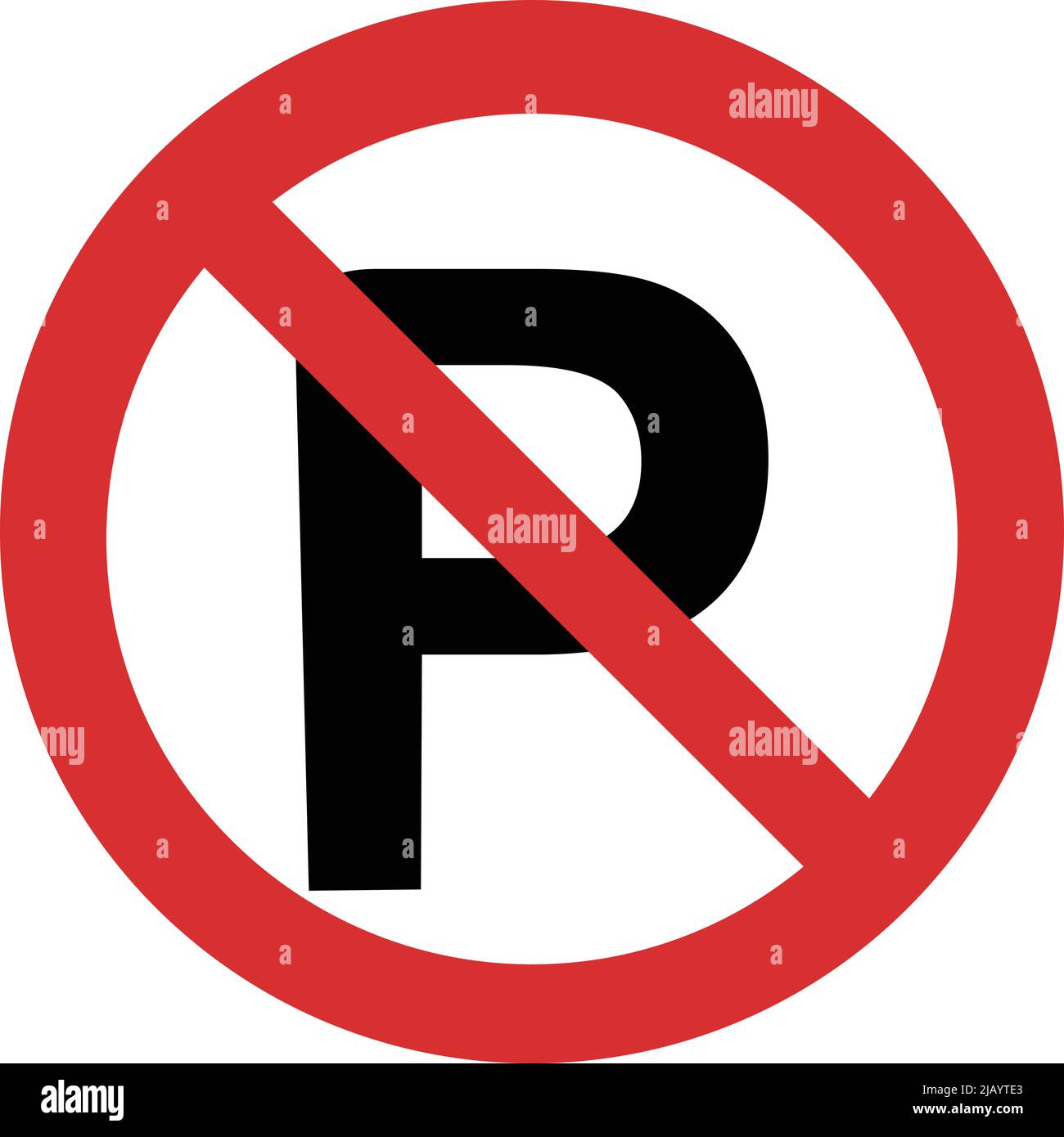 Aucun symbole de stationnement. Interdiction de se garer Illustration de Vecteur