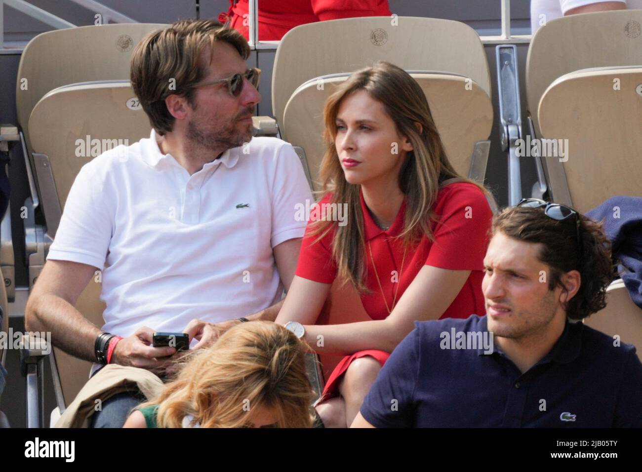 Ophelie Meunier dans les stands lors de l'Open de France Roland Garros