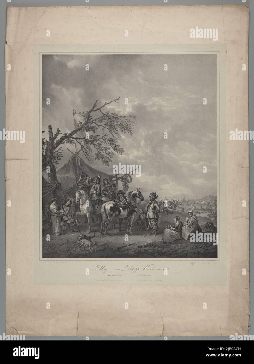 Camp (selon Philips Wouwerman) Hohe, Friedrich (1802 1870), Wouverman (Wolfermann), Philips (1619 1668), Hanfstaengl, Franz (1804 1877), Haufstaeng, Hans Banque D'Images