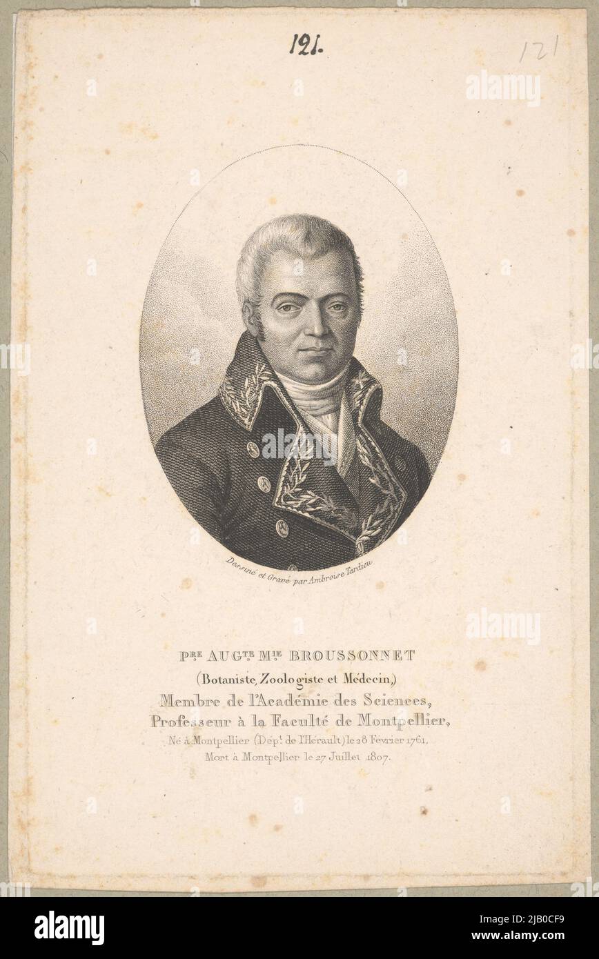 Pierre Marie Auguste Broousonet (1761 Montpellier 1807 Montpellier) médecin, naturaliste (botaniste) et politicien français P.re Aug.TE M.ie Brooussonet Tardieu, Ambroise (1788 1841) Banque D'Images