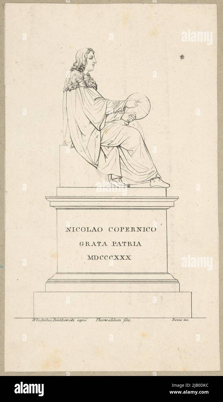 Nicolao Copernico Grata Patria MDCCCXXX, Z: B. Zaydler, Histoire de la Pologne jusqu'à récemment écrit par , Florence 1831, t. 1, ms 44/45 Bozza, Adamo (1811 1835), Bentkowski, Władysław (1817 1887), Thorvaldsen, Bertel (1768 1844) Banque D'Images