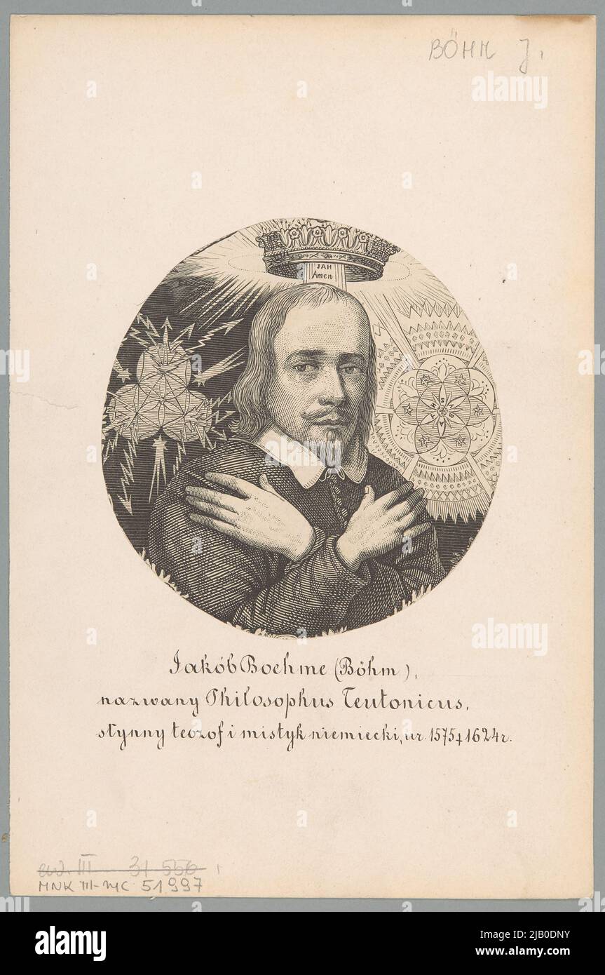 Jacob Böhme (1575 Stary Zawidów 1624 Görlitz) mystique, gnostique et philosophe de la religion inconnu Banque D'Images