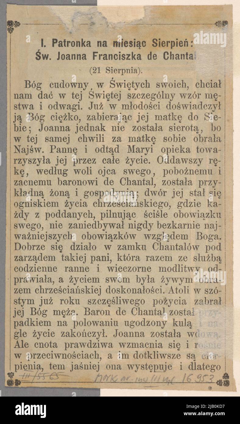 Saint. Joanna Franciszka Fremyot de Chantal (1572 Dijon 1641 Meulins) nun, co-fondateur des visites (ordre de Visitation de la Vierge Marie) inconnu Banque D'Images