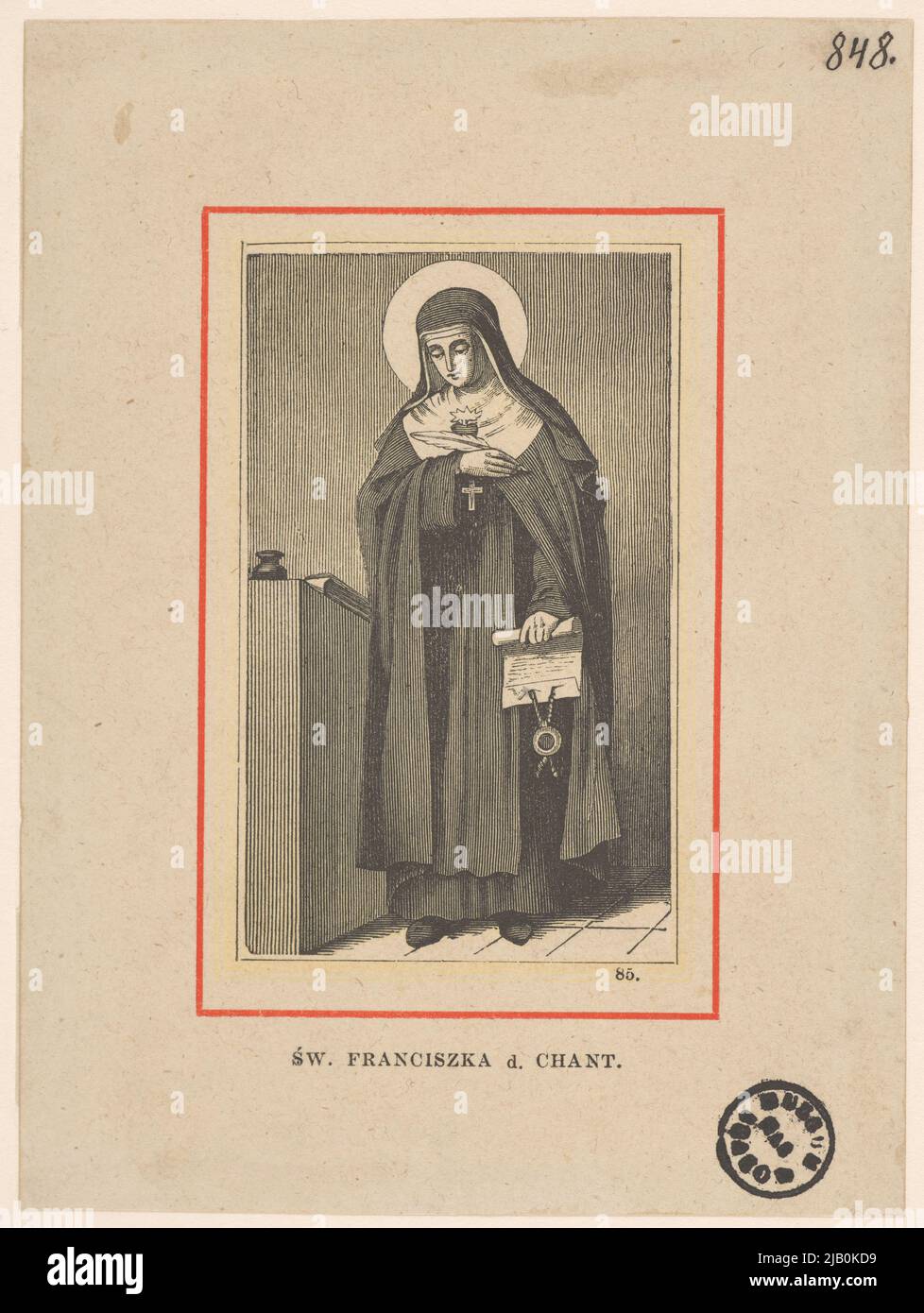 Saint. Joanna Franciszka Fremyot de Chantal (1572 Dijon 1641 Meulins) nun, co-fondateur des visites (ordre de Visitation de la Vierge Marie) inconnu Banque D'Images