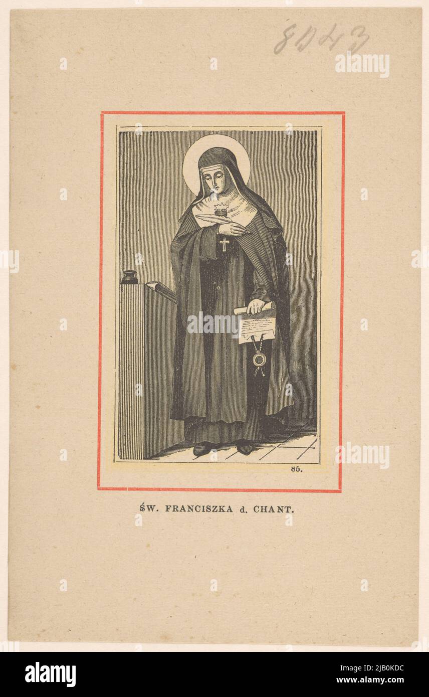 Saint. Joanna Franciszka Fremyot de Chantal (1572 Dijon 1641 Meulins) nun, co-fondateur des visites (ordre de Visitation de la Vierge Marie) inconnu Banque D'Images