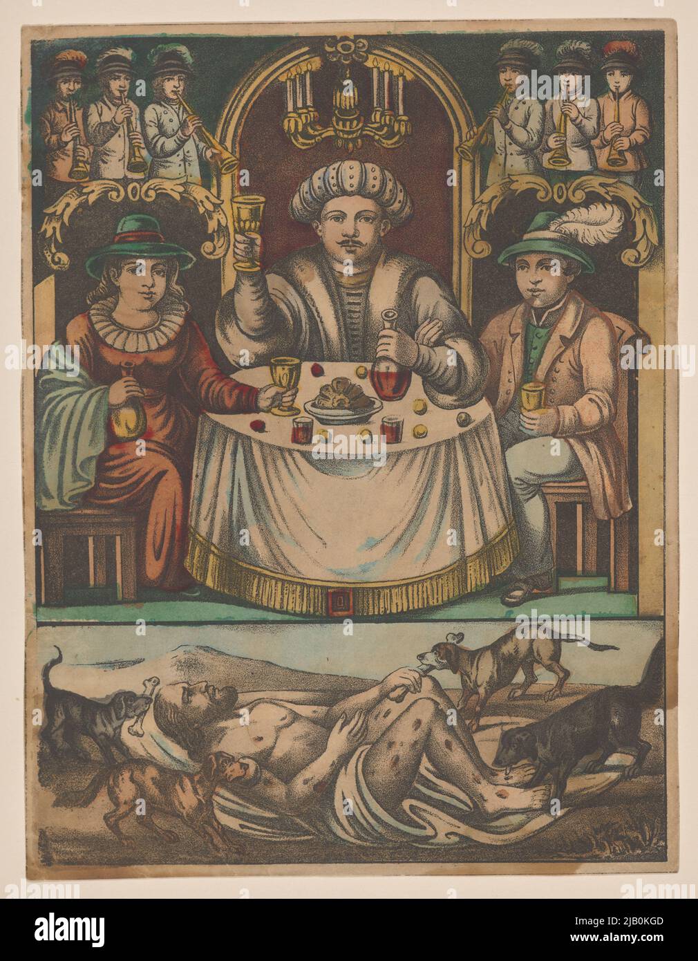 Parabole de l'homme riche et de Lazarus inconnu Banque D'Images