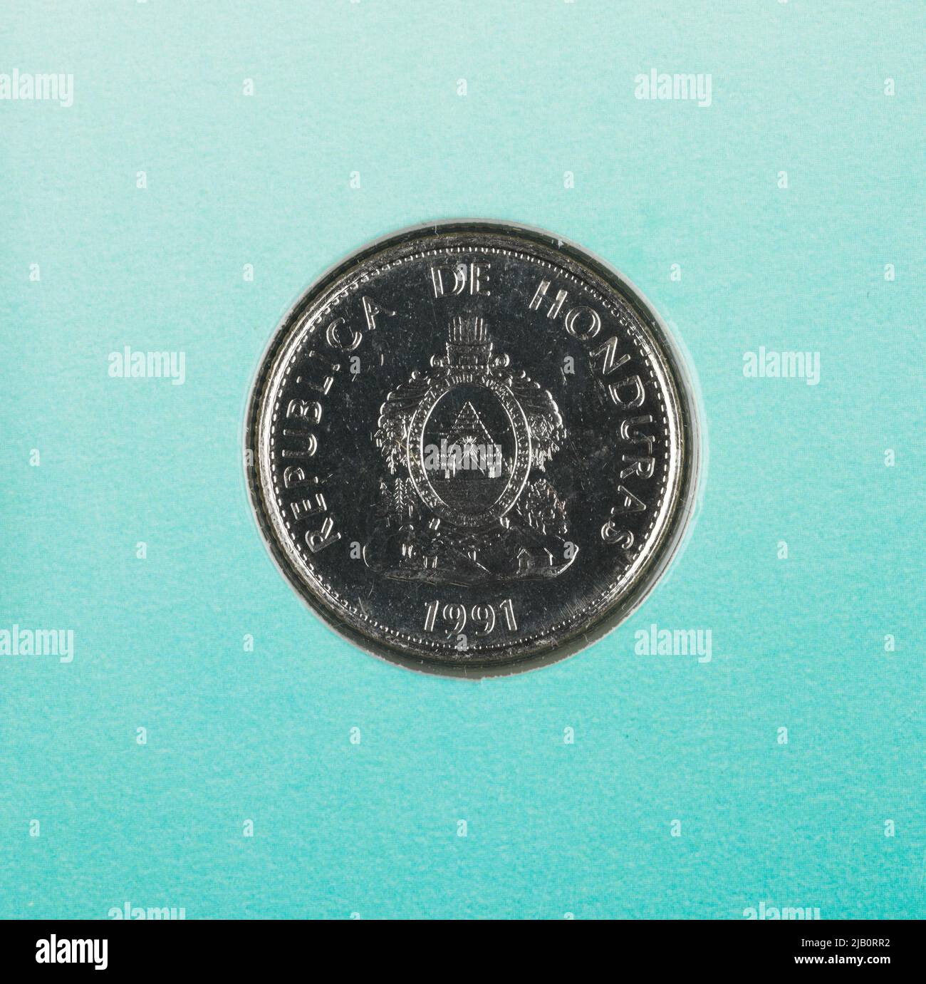 Honduras (République du Honduras), 20 cents; 1991 Banque D'Images