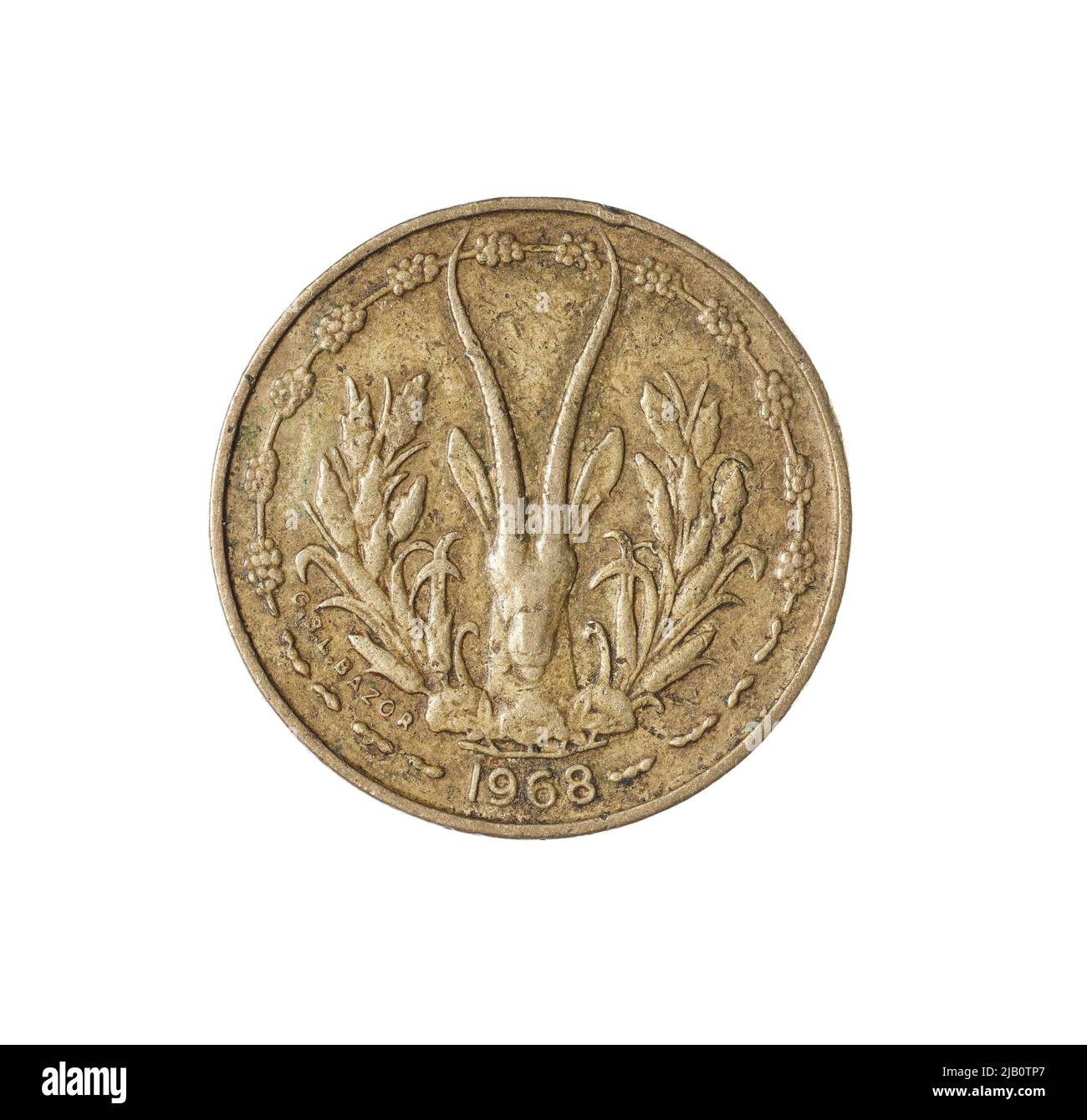 Afrique de l'Ouest, 5 Francs, 1968 Banque D'Images