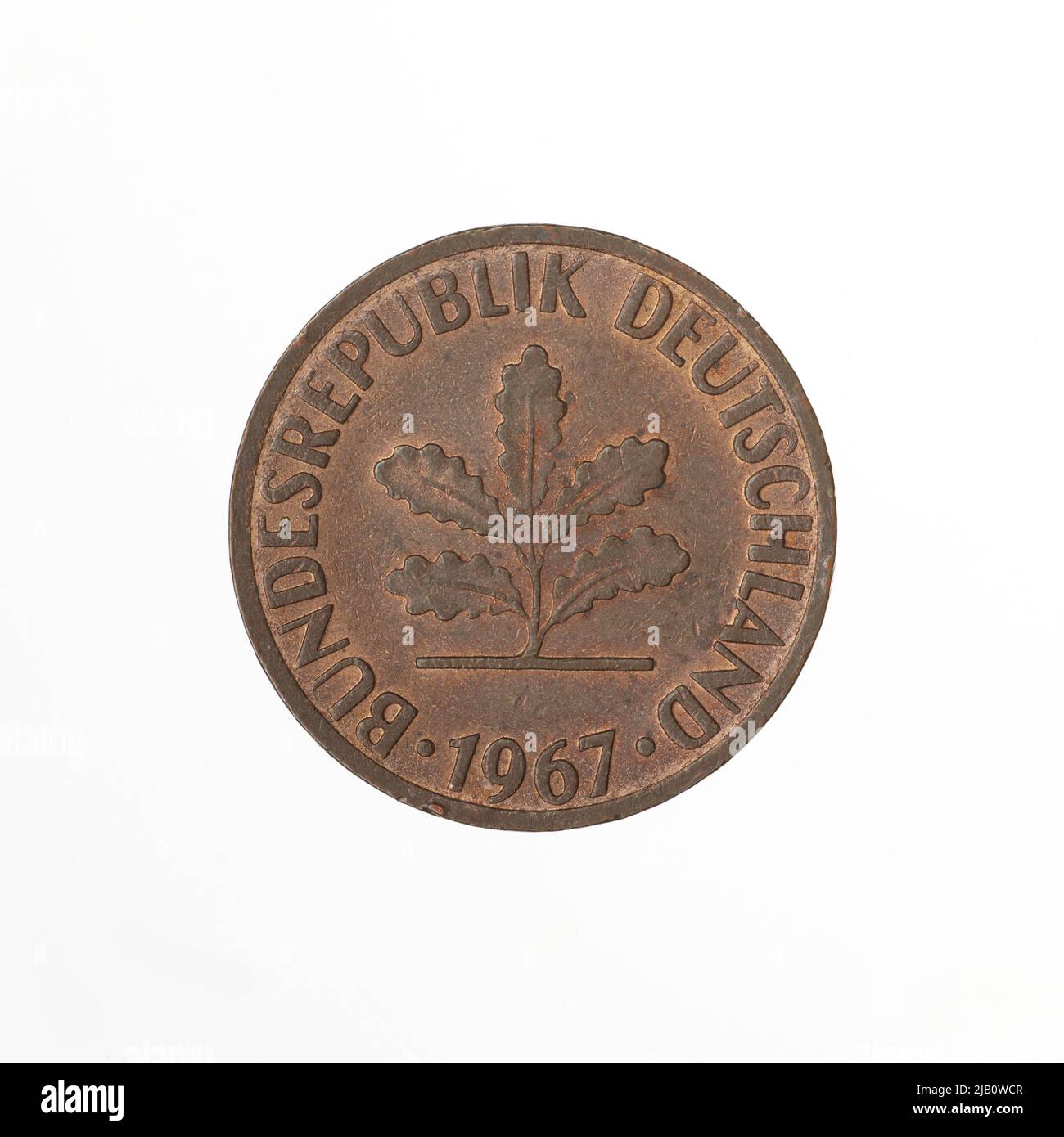 Allemagne, Allemagne de l'Ouest (1949 1990), 2 Pfennig; 1967 Mennica Karlsruhe, Jäger, Adolf (1895 1983) Banque D'Images