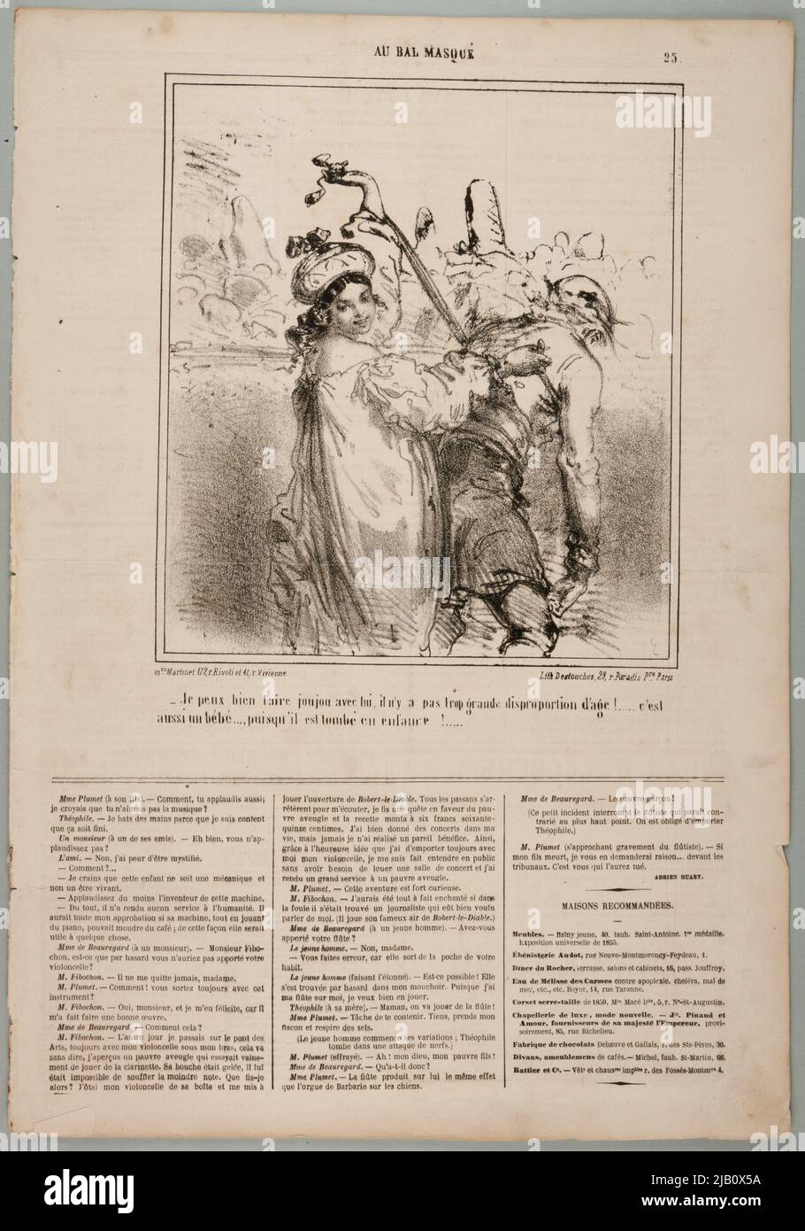 Je peux bien faire, jouet avec lui, il n'y a pas trop de disproportion de l'âge! [] , bedografia z serii à la masque ball W: Le char Beaumont, Charles E douard de (1821 1888), lith. Destouches (FL. 1853 1869), Maison Martinet Banque D'Images