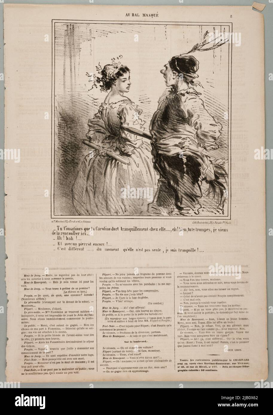 Vous imaginez que Caroline dort tranquillement à la maison [] , litografia z serii à la masque W: Le char Beaumont, Charles E douard de (1821 1888), lith. Destouches (FL. 1853 1869), Maison Martinet Banque D'Images