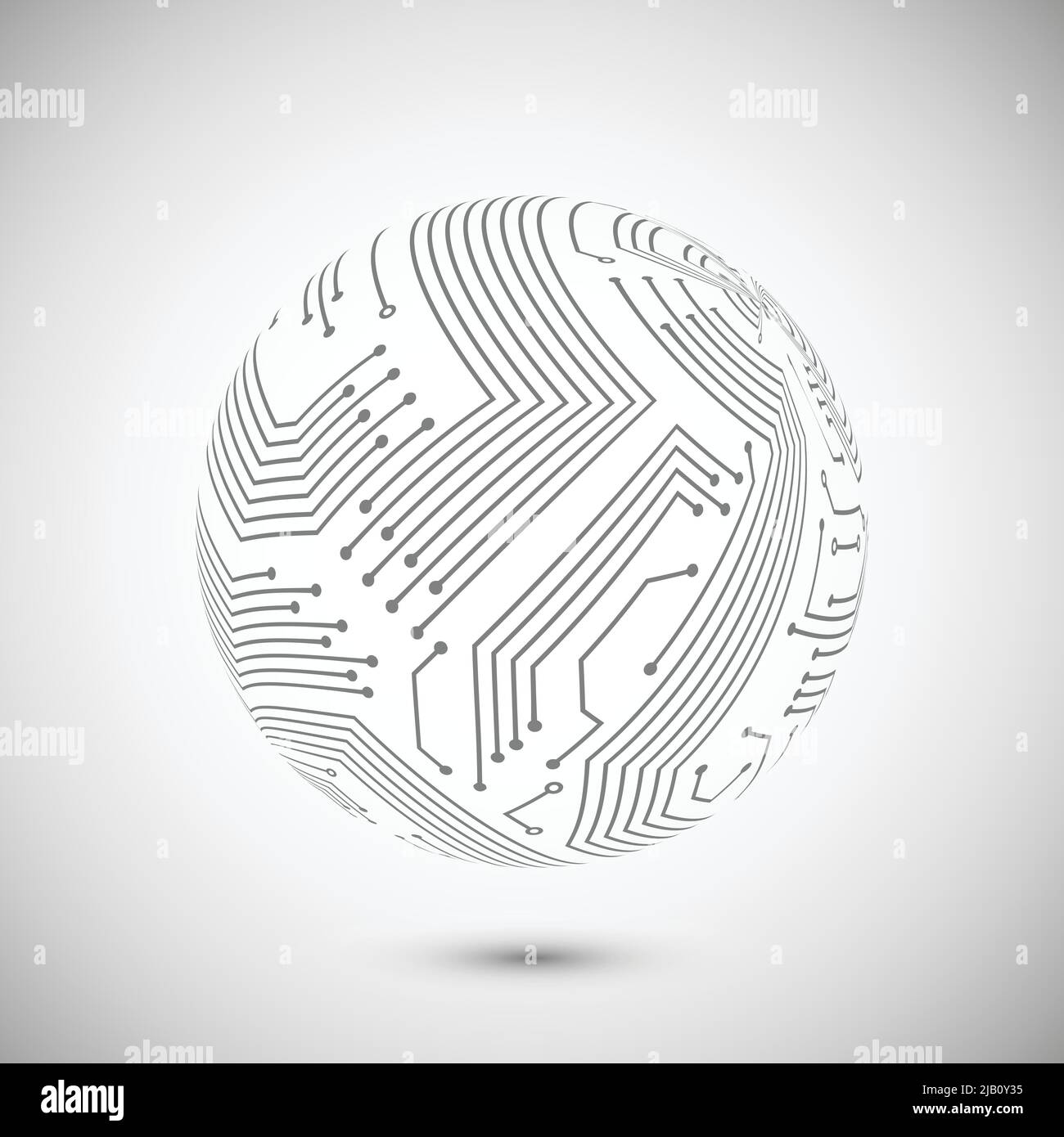 Résumé d'appareils électroniques ou de circuits de l'ordinateur réseau mondial emblème vector illustration de l'affiche de la sphère Illustration de Vecteur