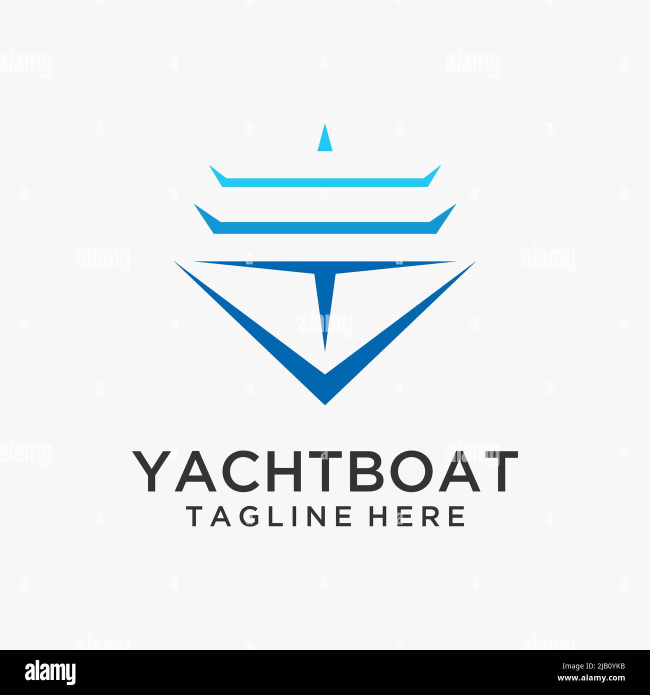 Design du logo Line Yacht Illustration de Vecteur