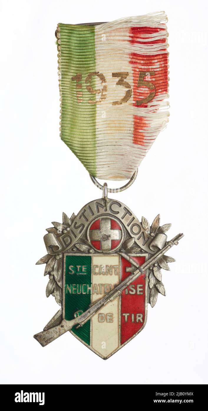 Badge du concours de tir Huguenin Frères & Co Banque D'Images