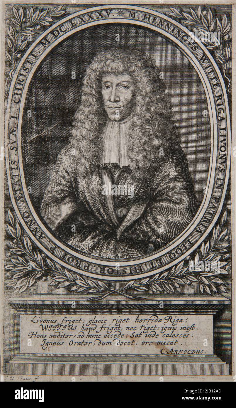 Henning Witte (1634 1696) théologien et historien de Riga. Kraus, Johann Ulrich (1655-1719) Banque D'Images