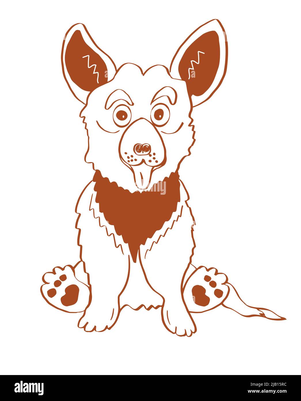 Mignon sympathique assis gallois corgi. Vecteur, illustration. Illustration de Vecteur