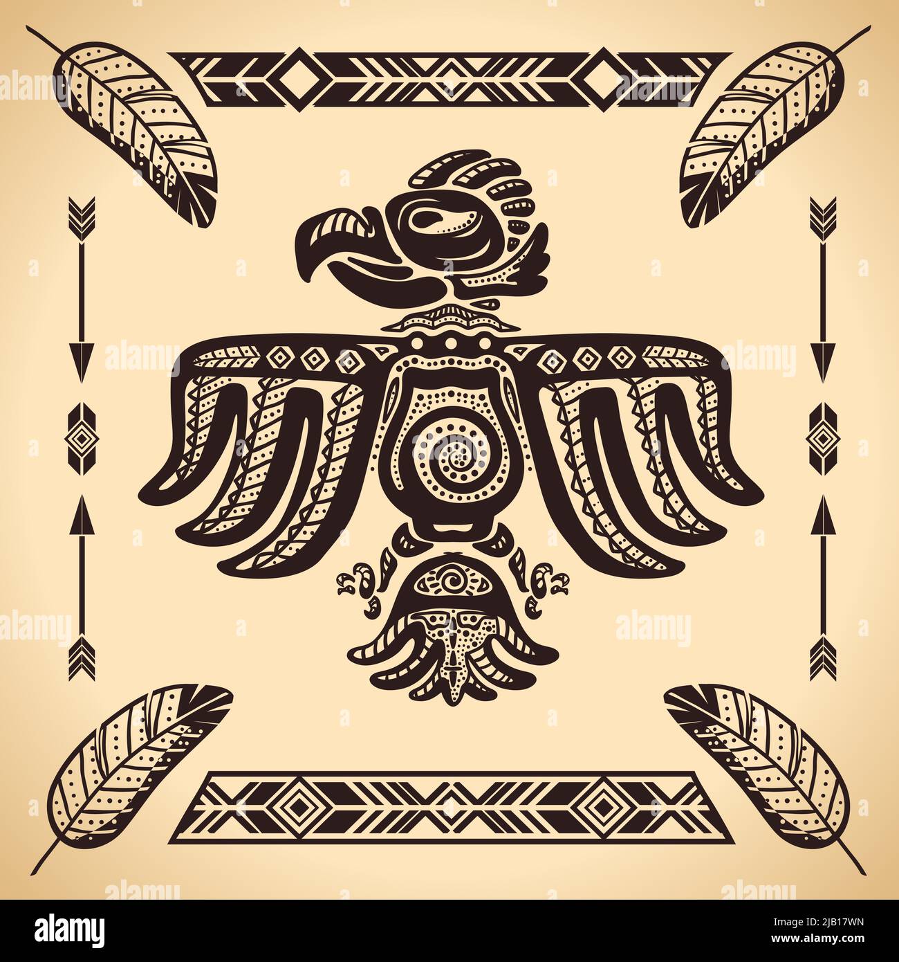American Vintage tribal signe eagle vector illustration Illustration de Vecteur