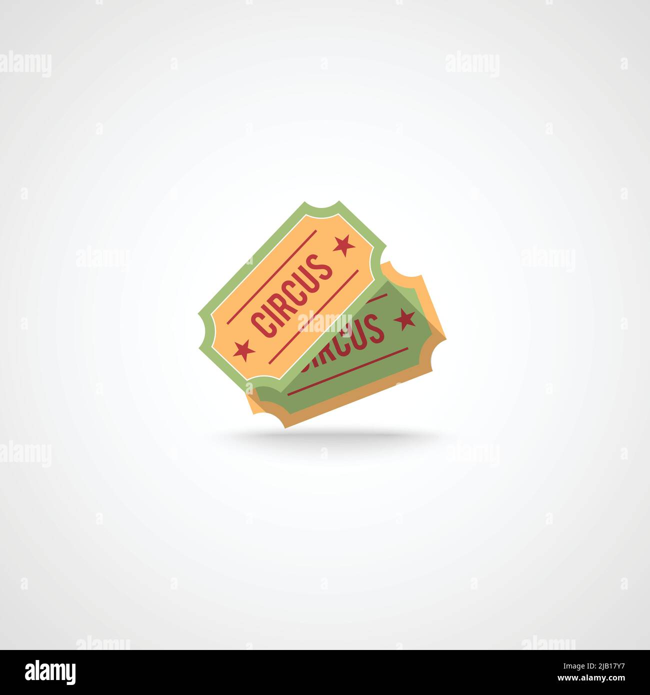 Décoration deux billets de cirque vintage composition emblème concept impression d'arrière-plan ou chapiteau entertaiment badge design illustration vectorielle Illustration de Vecteur