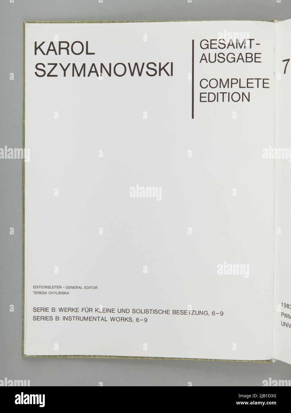 NUTY Édition totale œuvres de piano œuvres de piano B 7 (Utwory Fortepianowe) Szymanowski, Karol (1882 1937) Banque D'Images