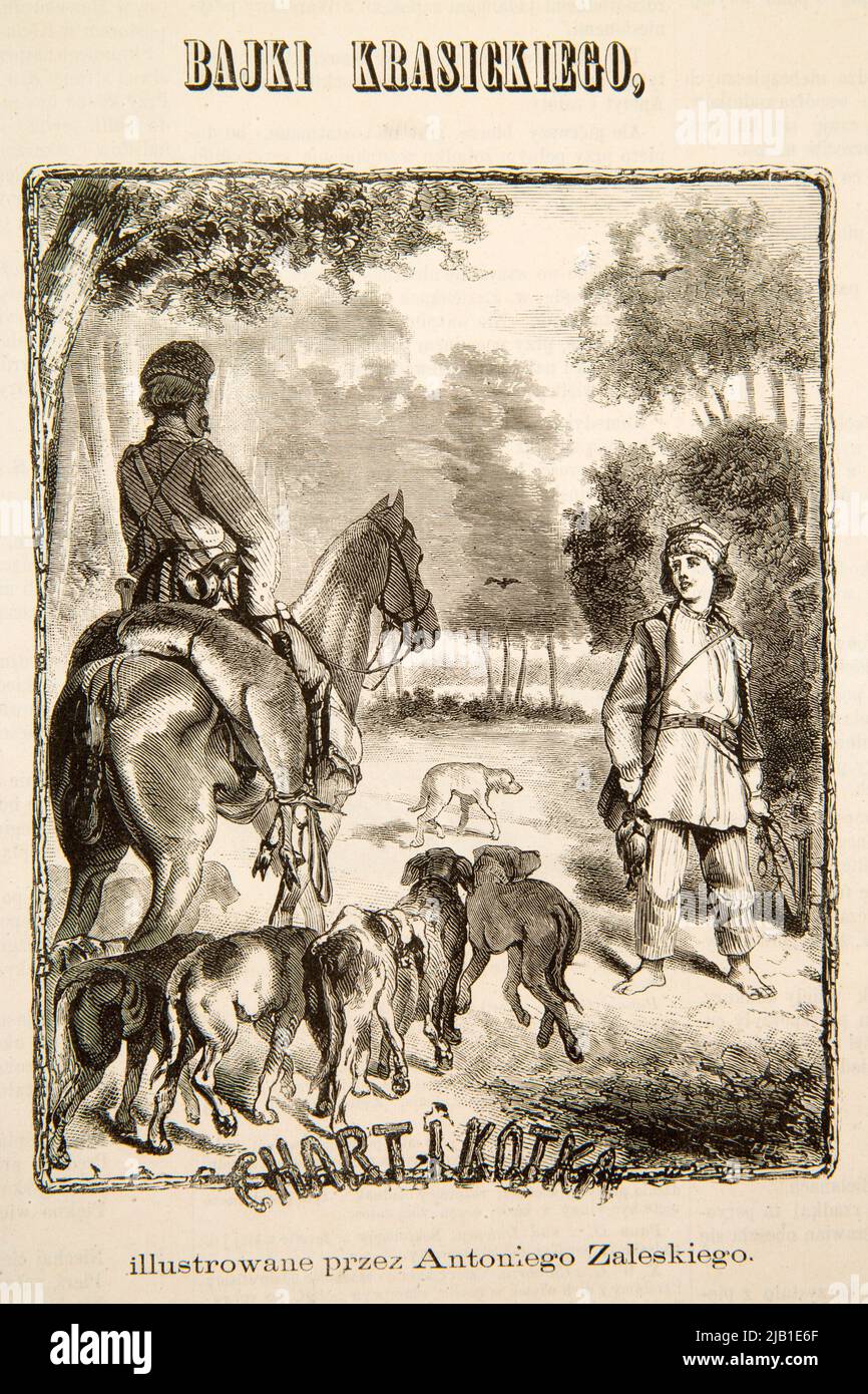 Greyhound et Cat Illustration d'Antoni Zaleski à la Fée Tale d'Ignacy Krasicki. Cleastle de Tygodnik Ilustrowany 1868 (1) 270 Fryk, Ludwik (N.N.), Zaleski, Antoni (1824 1885) Banque D'Images Greyhound et Cat Illustration d'Antoni Zaleski à la Fée Tale d'Ignacy Krasicki. Cleastle de Tygodnik Ilustrowany 1868 (1) 270 Fryk, Ludwik (N.N.), Zaleski, Antoni (1824 1885) Banque D'Images