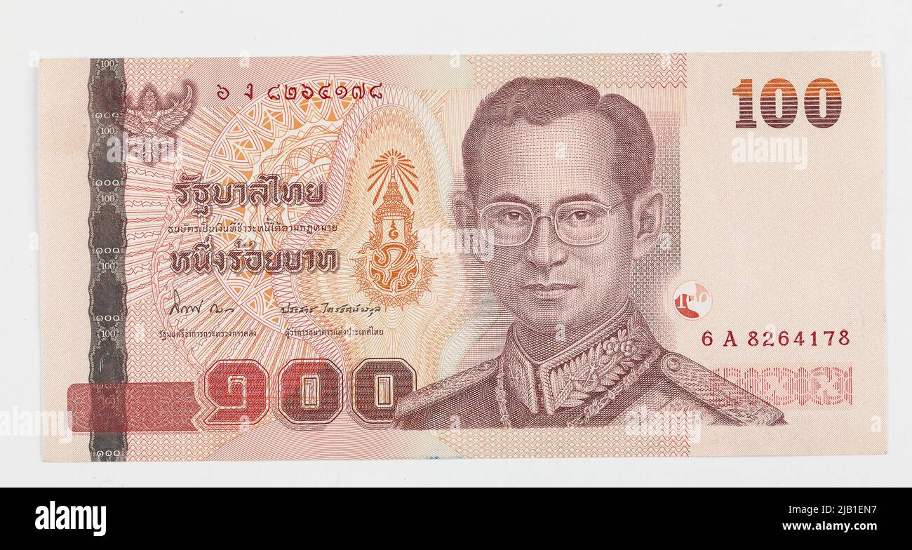 100 billet de banque Baht, Thaïlande; 2005/2009 Banque D'Images