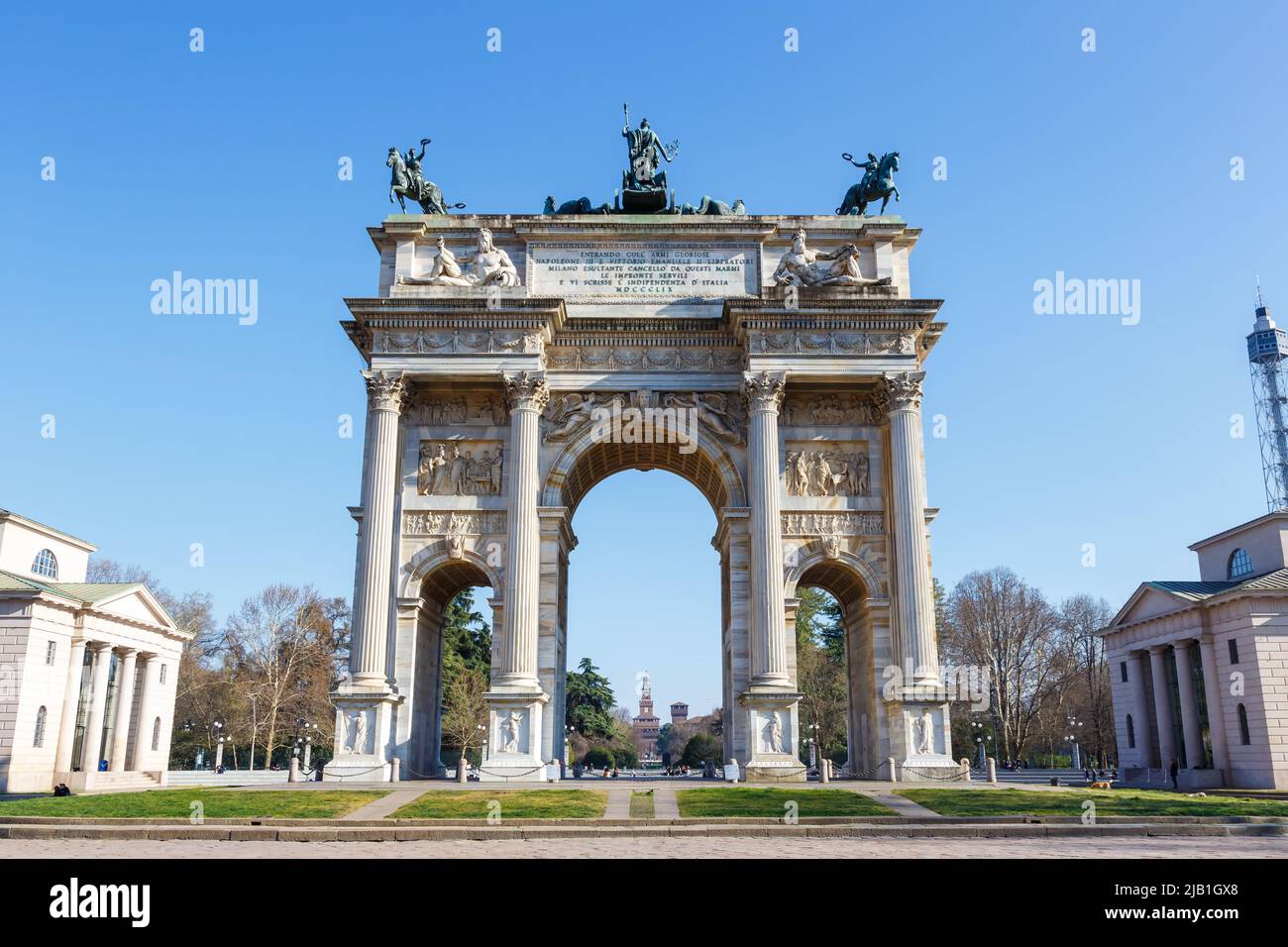 Milan Arco Della Pace Milano la paix triomphale porte de l'arche Voyage ville de voyage en Italie Banque D'Images