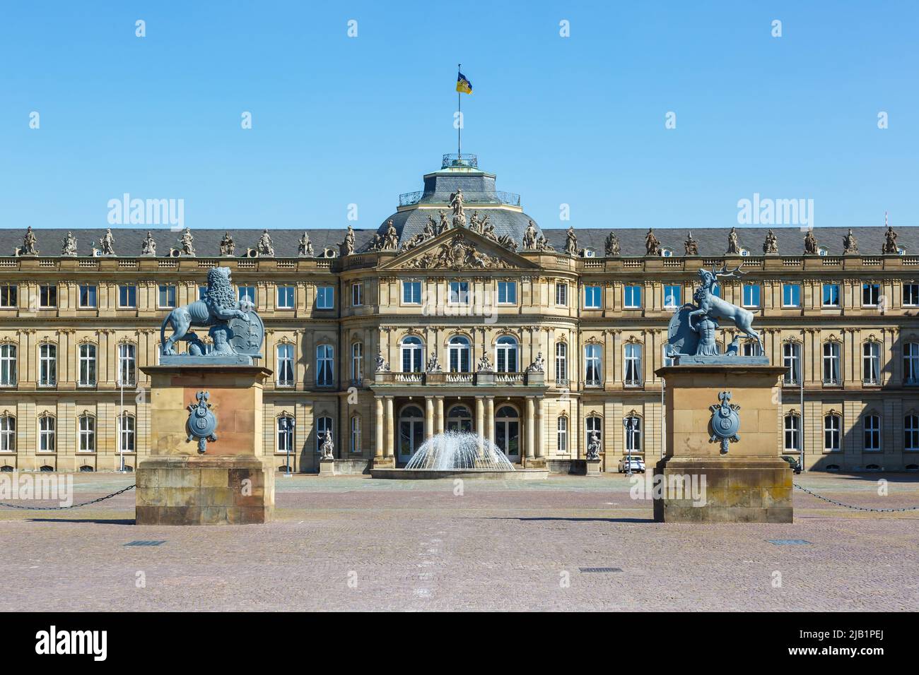 New Castle Neues Schloss Stuttgart architecture ville Voyage en Allemagne Banque D'Images