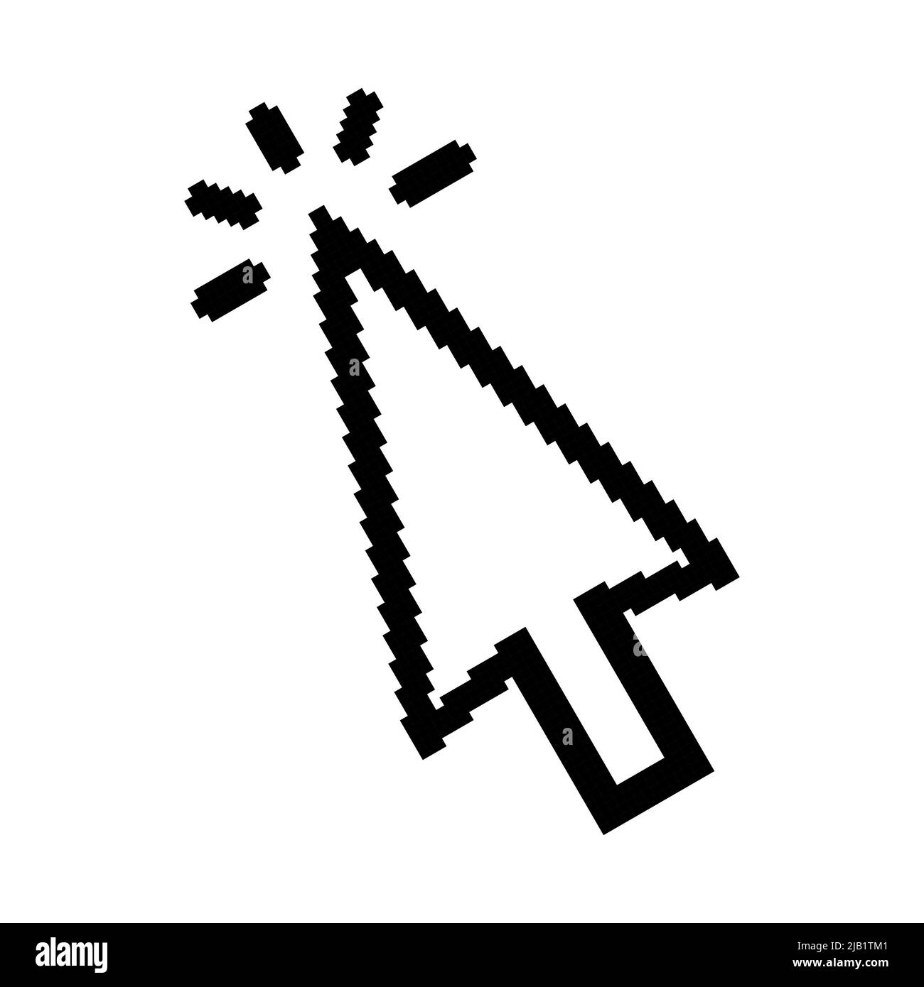 Symbole de flèche du curseur de pixels Illustration de Vecteur