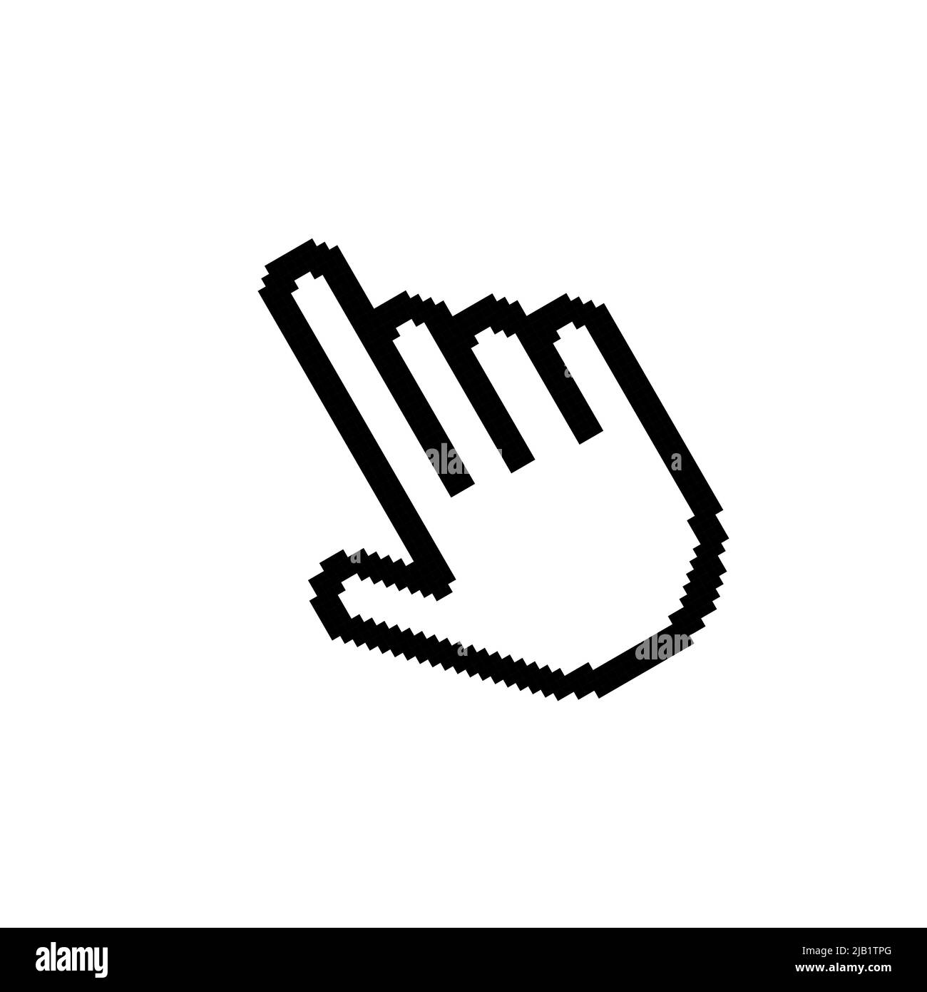 Symbole de la main du curseur de pixels Illustration de Vecteur