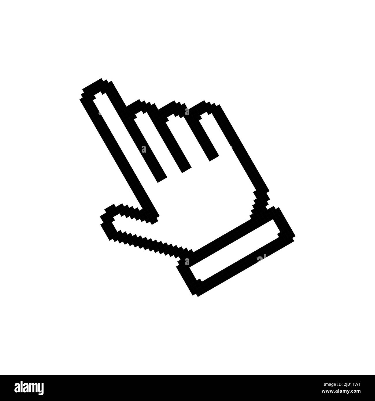 Symbole de la main du curseur de pixels Illustration de Vecteur