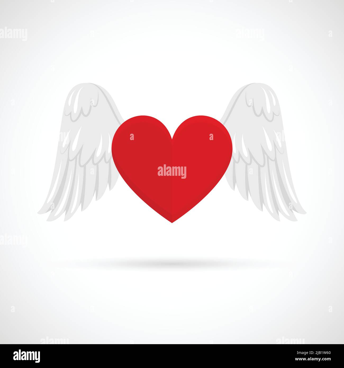 Coeur avec ailes amour et passion spirituelle symbole isolé sur fond blanc illustration vectorielle Illustration de Vecteur