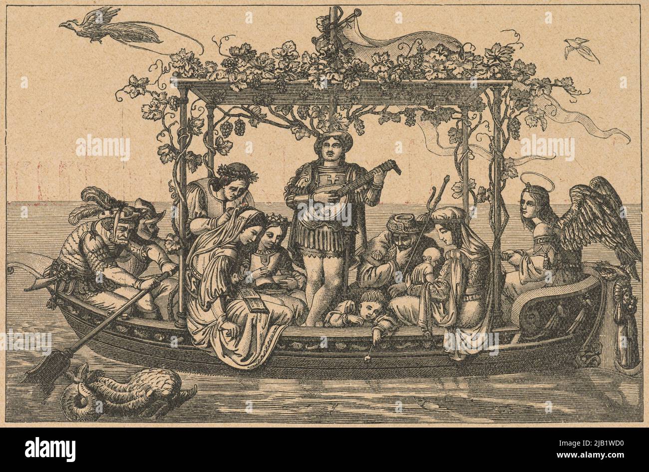 Illustration du titre Sängerfahrt de 1818 Friedrich Foersters. Un clip d'un magazine allemand inconnu Banque D'Images