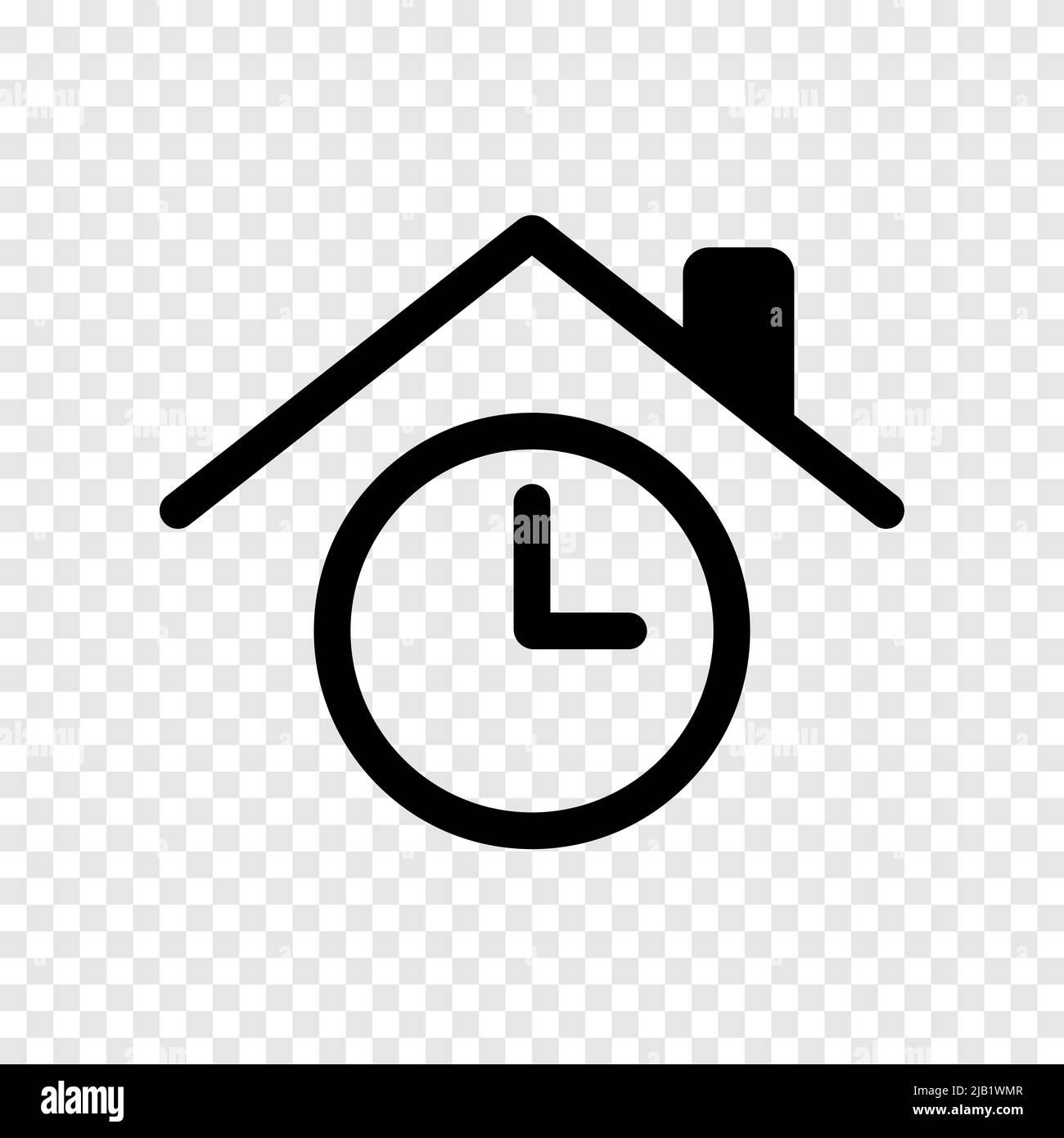 Symbole de l'horloge maison Illustration de Vecteur