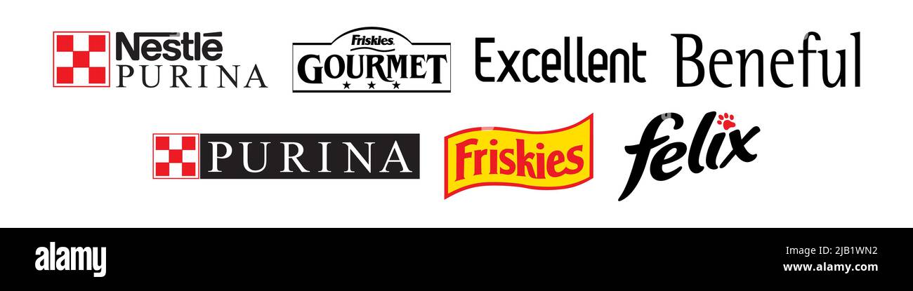 ensemble d'icônes du logo de la société pet food brands Illustration de Vecteur