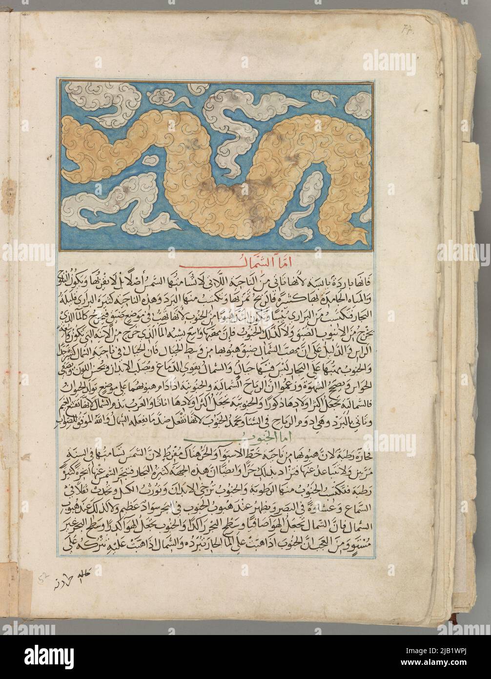 Manuscrit arabe, illustré avec des miniatures de divers formats inconnus Banque D'Images