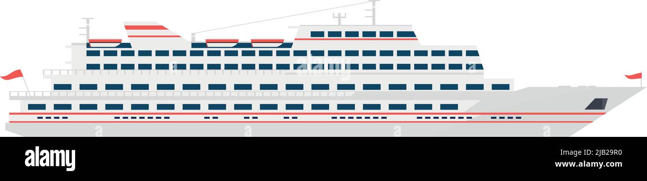 Icône bateau de croisière. Transport de gros passagers pour les voyages en mer Illustration de Vecteur