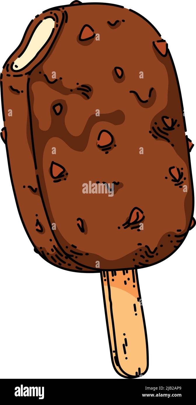 chocolat bâton glace dessin vectoriel dessiné à la main Illustration de Vecteur