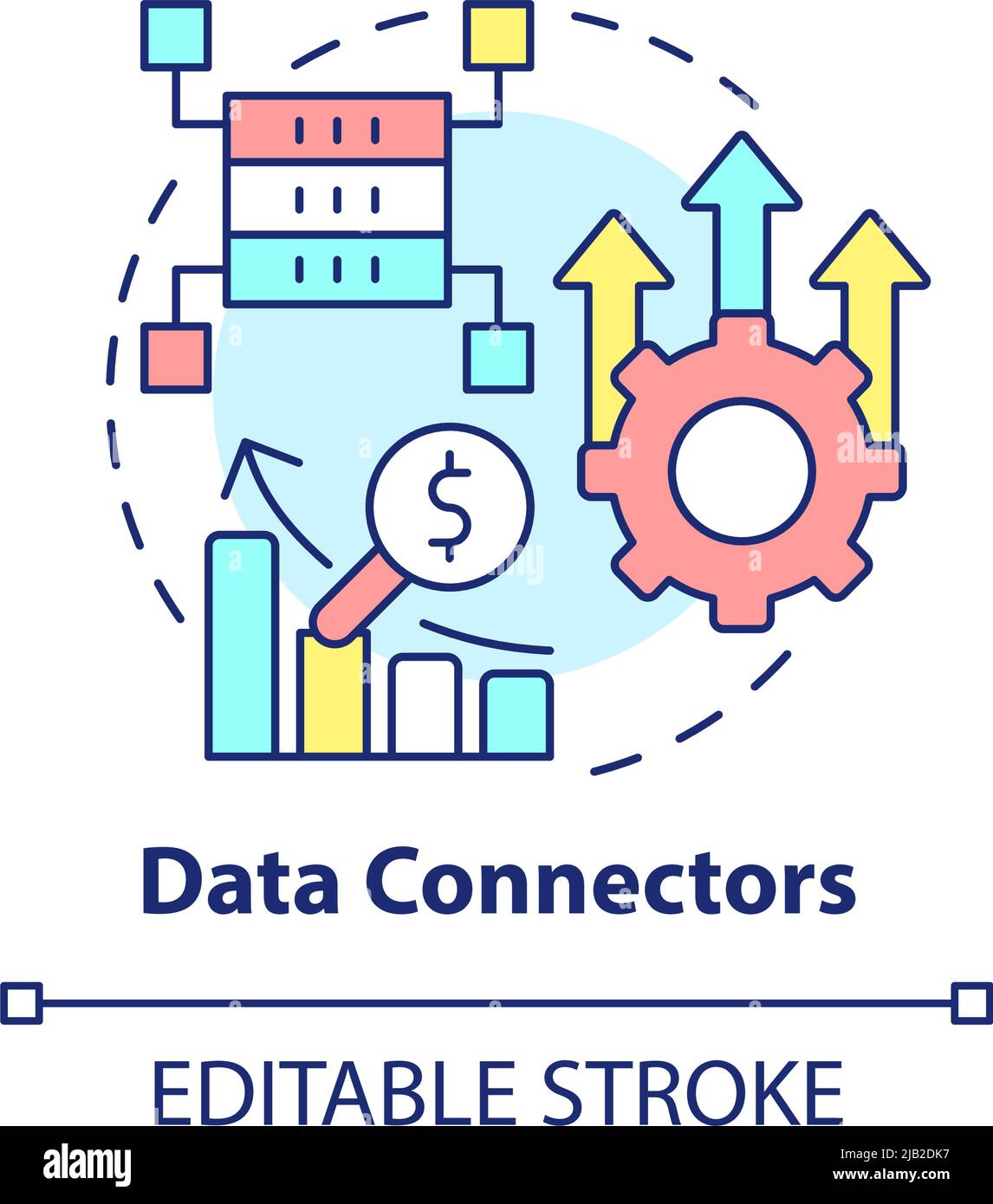 Icône de concept de connecteurs de données Illustration de Vecteur